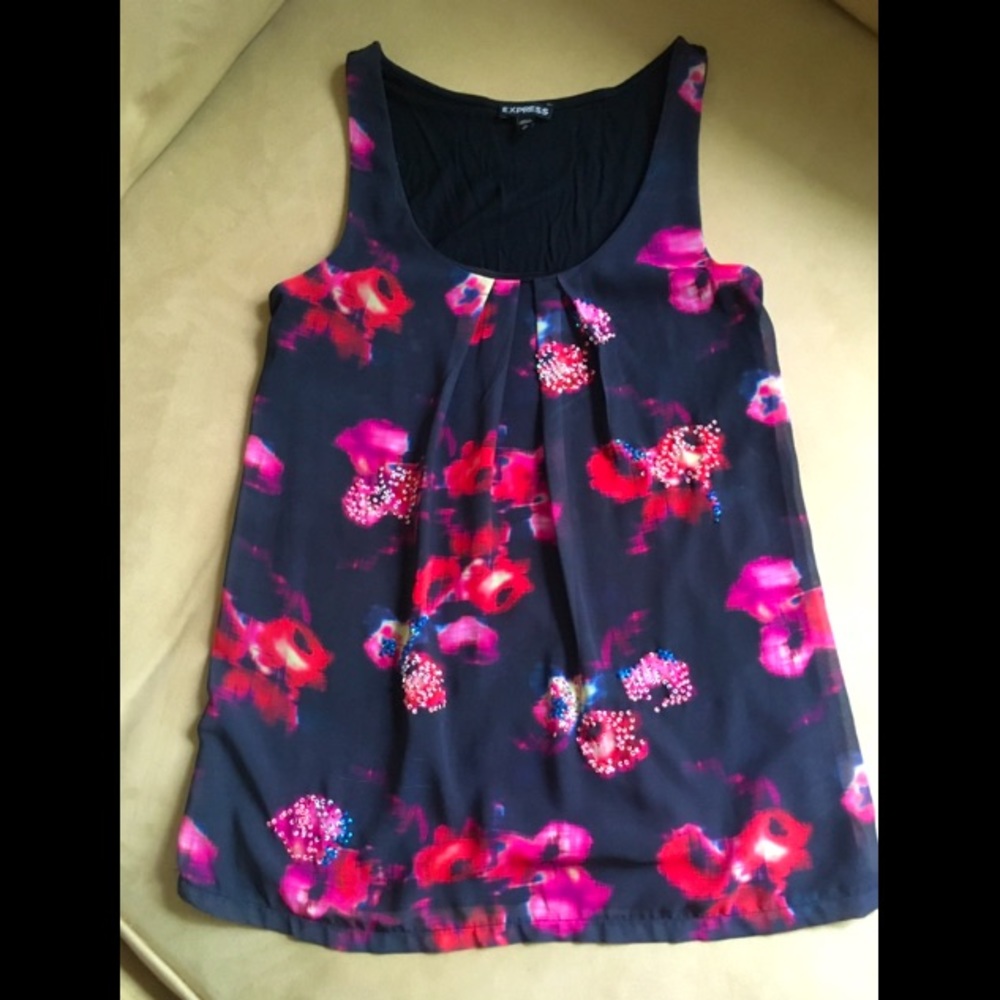 Express Floral Beaded Tank